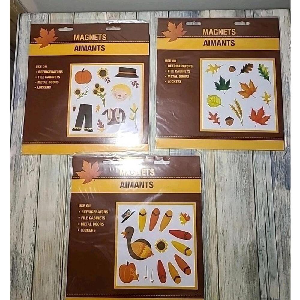 Greenbrier International Thanksgiving Fall And Harvest Magnets 3 PKG 39 Magnets